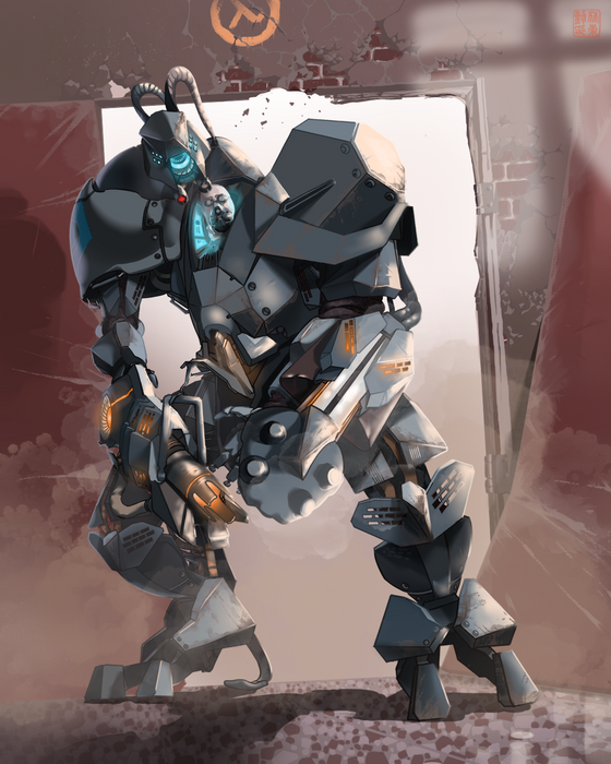 Combine Guard, from half life 2 beta. But reinterpreted in the style of a combine machinary from retail version