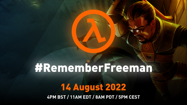 🚨A REMINDER TO ALL BLACK MESA PERSONNEL🚨

#RememberFreeman is tomorrow!

Play Half-Life 1 on Steam tomorrow August 14 at 3pm GMT (4PM BST / 11AM EDT / 8AM PDT / 5PM CEST)

Let's beat Half-Life's all-time player record! 🏆