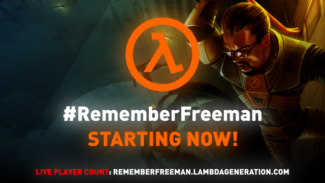 🚨 IT'S TIME. #RememberFreeman 🚨

Boot up your Steam copy of Half-Life now to help us break the all-time peak player record! 🏆🤘

🔴 LIVE PLAYER COUNT: https://rememberfreeman.lambdageneration.com/