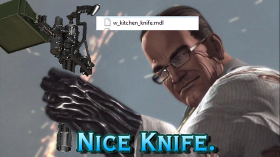For reference : The Minigun model in HDTF is saved under the name "w_kitchen_knife.mdl"