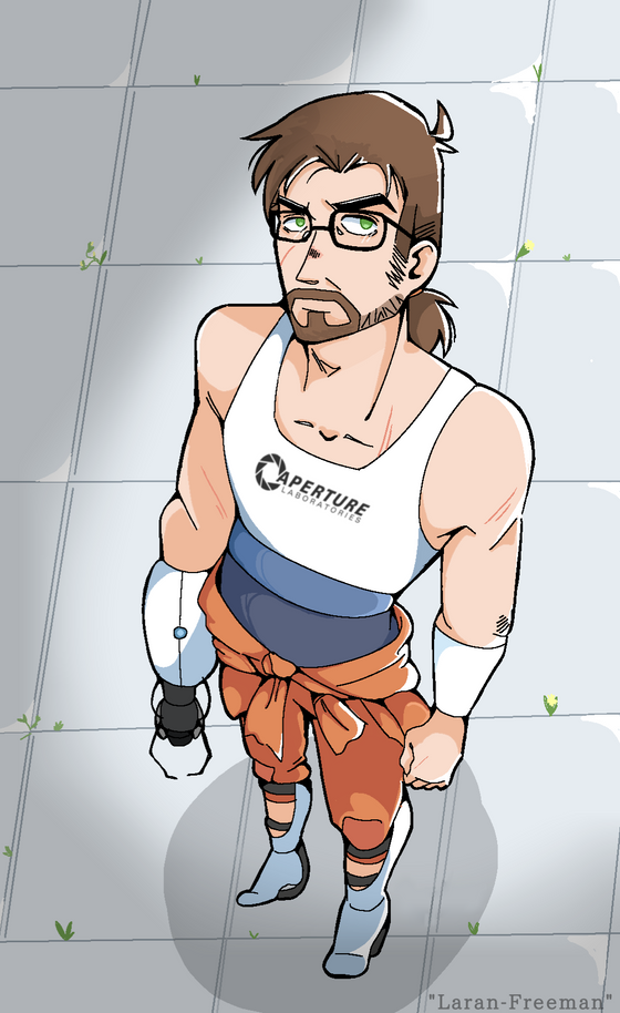 My drawing of Gordon Freeman but in Portal outfit