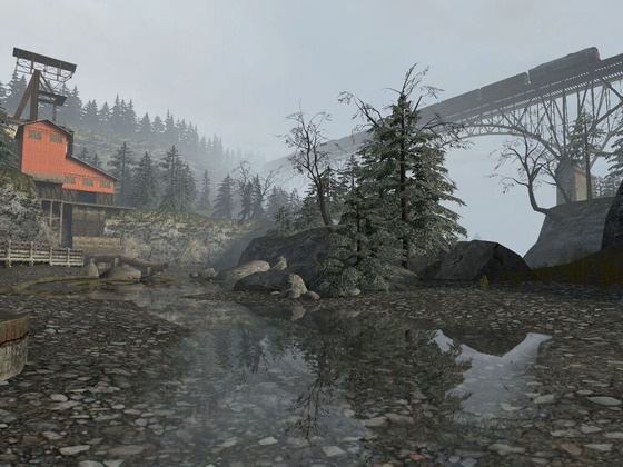 The Location You See In This Picture Is "Riverbed", Riverbed Was a Cut Location From Half-Life 2 : Episode 2,It Was To Be Seen In The Intro of Episode 2, It Was Made In 2006 And Was First Seen In The "Source Particle Benchmark" In 2006, The Map Was Later Reused As a Test Map In The Android Port of Half-Life 2 : Episode 1, It Was Later Succeed By The Victory Mine.

https://combineoverwiki.net/wiki/Riverbed