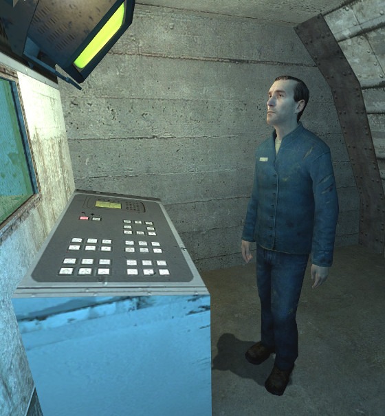 Did anybody else notice that in Entropy Zero 2, you can spot Chester from Black Mesa East running with Judith Mossman during one of the chase scenes?
They even used the correct face texture from the refugee variant of Male_09.
He is doing what he does best. Operating the airlock doors.

Also yeah, I did learn about this from Richter Overtime's video.