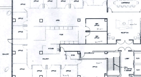 The floor plan for Valve's offices during the development of Half-Life 1
