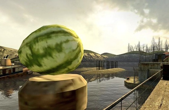 In HL2 we should have been able to eat the watermelons for +1 HP like the soda cans in HL1