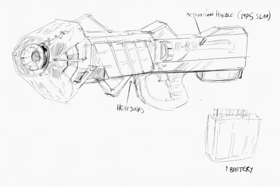 Whipped up a concept Combine Energy Weapon. This ver. was stolen by rebels, notice the metal bars holding the shielding in place and the lambda.