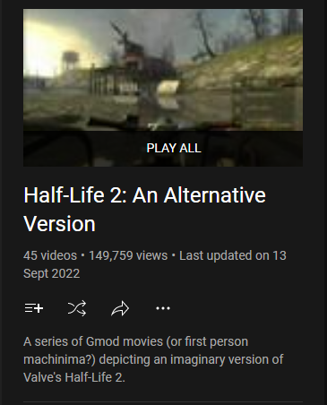 Does anyone here know about "Berserkoid"? Most specificially his gmod series; "Half-Life 2: An Alternative Version". The premise is quite simple, it's  Half-Life 2 but the original levels and story from the game were taken to create something new.

I wanted to know if anyone here also knows this series, and how it came to be in the first place.