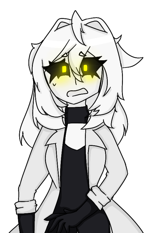 hi since i love glados but cant draw her ive decided to draw her as an android/humanoid robot with a Very Flustered Expression. enjoy