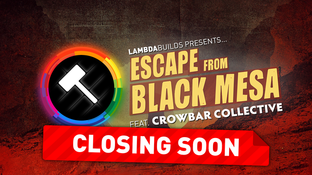 📢 A REMINDER TO ALL BLACK MESA PERSONNEL 

Our @BlackMesaDevs #LambdaBuilds competition Escape From Black Mesa ends tomorrow! 🎃🔨

Submit your entry by Oct 18 23:59 (GMT-0) via the link below 👇
https://lambdabuilds.lambdageneration.com/escape-from-black-mesa

⚠️ IMPORTANT ⚠️ 

To enter you must fill out the submission form and provide a publicly accessible Google Drive/Dropbox link to your entry in addition to a Workshop upload.

Submitting just to the Workshop is not an entry. 
