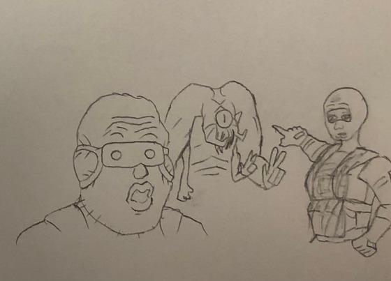 Some Opposing Force sketches I made. Assassin, femboy Shepard, Shocktrooper, Wojak Black Ops. Which ones should I trace and touch up digitally? I’ll try to do two.