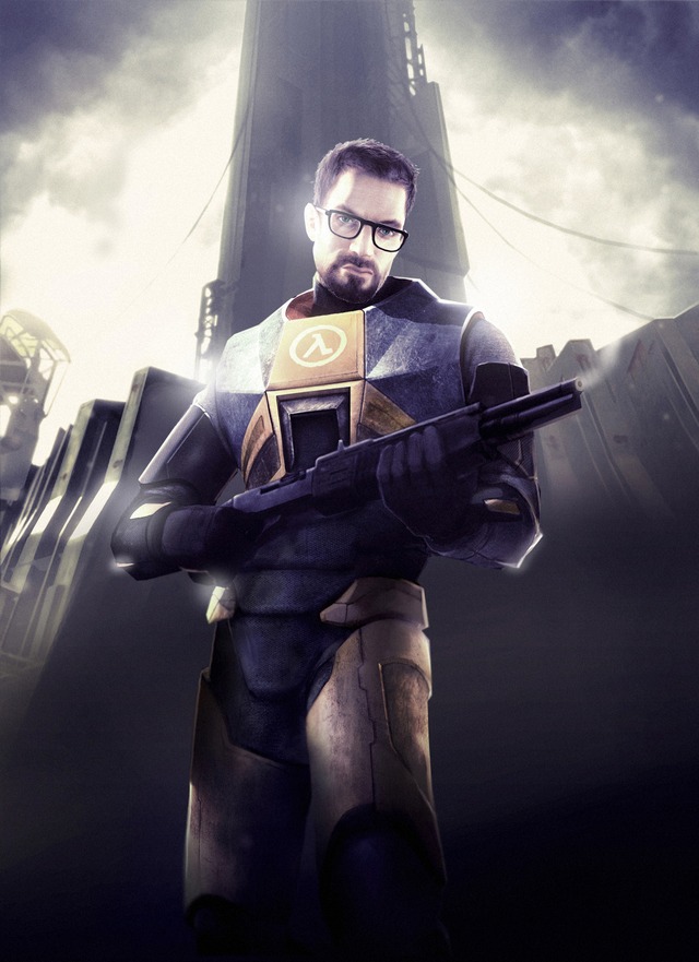 So here's this promo art of gordon with a shotgun. For some reason it had some weird blue filter on it, and for years nobody seemed to care about. So today, i edited it to be normal. Yeah, that' it. (first image is edited, second is original) 