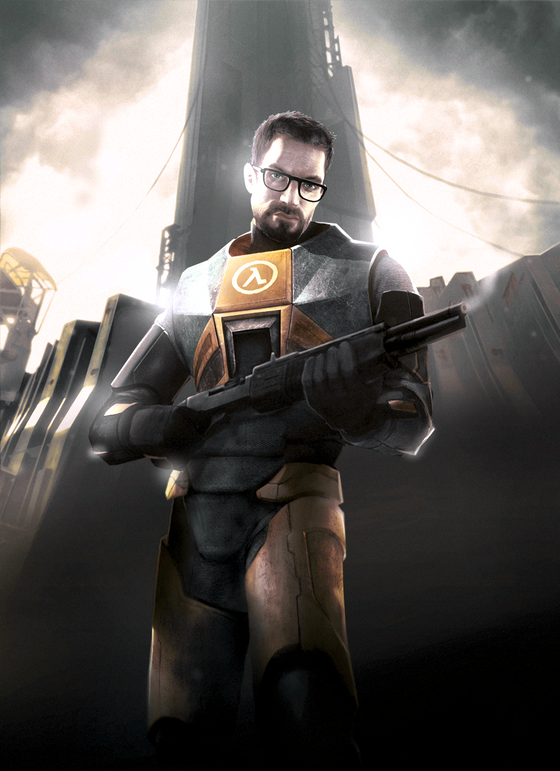 So here's this promo art of gordon with a shotgun. For some reason it had some weird blue filter on it, and for years nobody seemed to care about. So today, i edited it to be normal. Yeah, that' it. (first image is edited, second is original) 