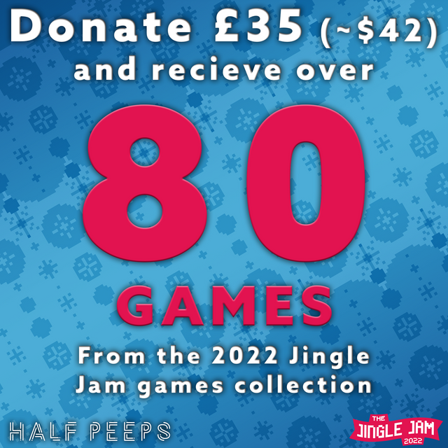 Hello Half-Life Community!

This year we are raising money for the Jingle Jam!  This means if you use this link, you can donate to 12 amazing charities!  If you donate over £35 ($42), you will get 80+ games worth over £1000!

https://tiltify.com/@half-peeps/jingle-jam-2022

Hope you all have a Merry Christmas <3