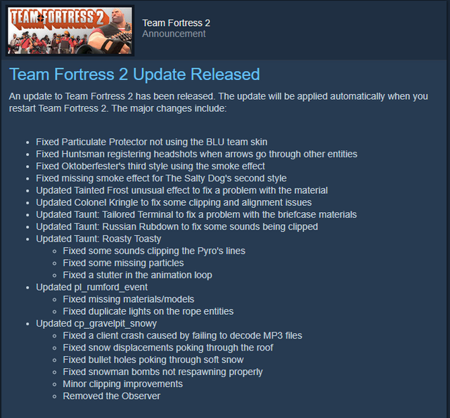 TF2 update added a Minecraft/Herobrine reference at the bottom