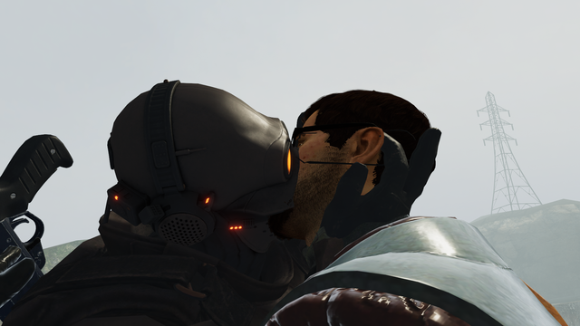 Gordon and a shotgunner making out