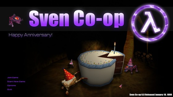 Sven Co-op is now 24 years old - originally released as a Half-Life mod on January 19, 1999 🎂

Psst… you can celebrate with us on our very own Sven server sven.lambdageneration.com