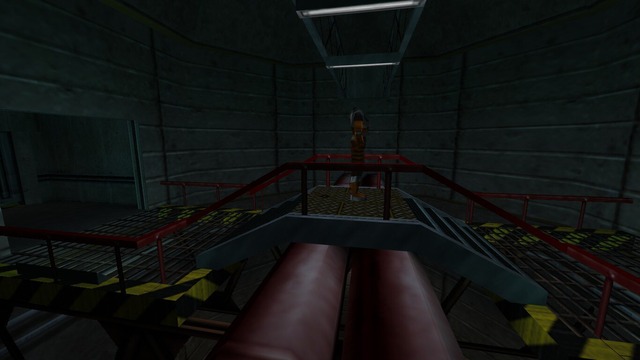 Is it possible to skip the HEV suit on the Hazard Course
1-Jump on the left or right pipe as in the picture
2-Jump to the door behind the HEV
3-Wait for the door to open and continue the Hazard Course
Edit: Noclip must be used to pass the long jump area
