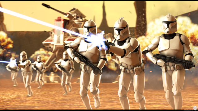 "My first day as a member of the 501st... it was hot, it was sandy, chaotic. Nothing at all like the simulations on Kamino. Of course, that's pretty much the way it was for all of us, wasn't it? All that breeding, all those years of training... it doesn't really prepare you for all the screaming or the blood, does it? Frankly, I'm still amazed we ever made it through the first hour, never mind the first day. Incredibly, the 501st survived the crucible of Geonosis, emerging battle-hardened, and ready for whatever the war would throw at us." - 501st Journal