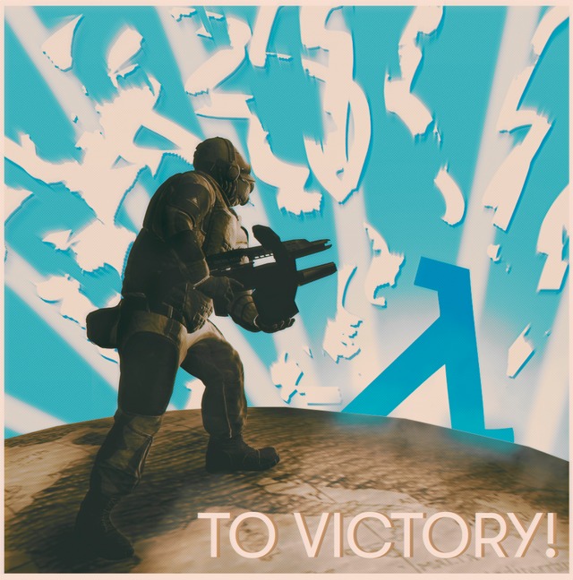 "To Victory!" or "On Me!" poster. 