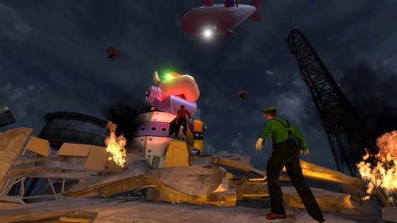SPOILER from super mario bros: the movie 
Mario and Luigi vs Mecha Bowser  

( It's the first time I've made a scene in gmod, any advice for future ones?)