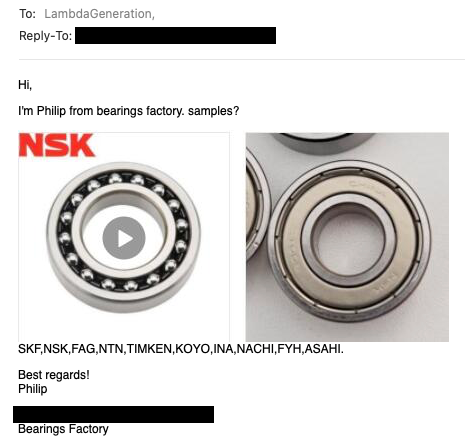 They're trying to sell us bearings now!