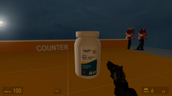 Need a pick me up? Down an entire bottle of pills (satire)

First good attempt at making a model from scratch, also first time designing a normal map from scratch which I think came out pretty well 