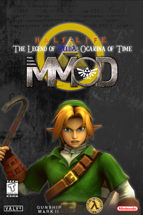 And now, for my next magic trick, introducing Half-Life: The Legend of Zelda: Ocarina of Time MMOD! Big thanks to @gunship-mark-ii for his amazing Half-Life: MMOD! You can check the mod here: https://store.steampowered.com/app/1761270/HalfLife_MMod/


In this post, I created three different versions. From top to bottom is: 
Original 1998 release style, "Game of the Year Edition" re-release style, and the official cover art replica, with my own twists...notice that the "Zelda" text is now blue, this is based on a conceptually similar Ocarina of Time Master Quest, which had blue "Zelda" title instead of the usual red. And yes, I cut out the Black Mesa Research Facility logo on the "MMOD" and replaced it with Hyrule Kingdom's Royal Crest logo, which is basically the equivalent of BMRF's. 

Oh btw, don't you love it when Link raise the crowbar like a Freeman?

https://twitter.com/001American/status/1636306131021856768?s=20
