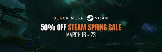 Get ready to fight off those Headcrabs once again, scientists!
 
Re-experience Half-Life with updated graphics and improved gameplay mechanics in Black Mesa. Put on your HEV suit and grab your crowbar, because the Headcrabs are hungry and waiting for you.

Black Mesa is on sale for a limited time for 50% off! This offer is only available until March 23rd, so grab it before it's too late!

https://store.steampowered.com/app/362890/Black_Mesa/

Follow us on Facebook, Twitter, and Instagram for the latest developer updates and news.

Facebook: https://www.facebook.com/BlackMesaDevs/
Twitter: https://twitter.com/BlackMesaDevs
Instagram: https://www.instagram.com/blackmesagame/
