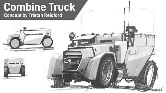 Here is a little something I've been working on ...
I wanted to participate in the Endless Engines challenge, but sadly didn’t get enough time to finish my work…
I decided to create this Combine truck based on a concept from Tristan Reidford
There is still some work to do in terms of modeling, but it’s coming along quite nicely
I hope I’ll be able to finish it, and maybe port it into Source !
Hope you like it ! :)