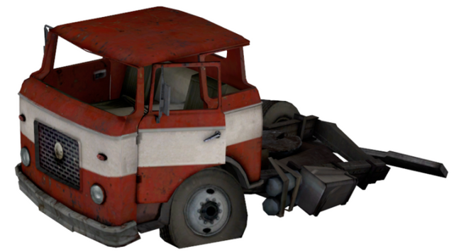 Nearly 20 years of history with this model. Model originated in Half-Life 2, then was remodeled for Left 4 Dead, and now it has been remodeled for Counter-Strike 2. Three different wrecked flatnose truck models, with drastically different levels of detail, modeled after completely different trucks, but all crashed in the same position.