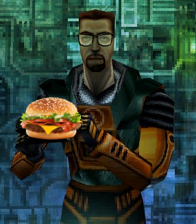 gordon eating a fat burger