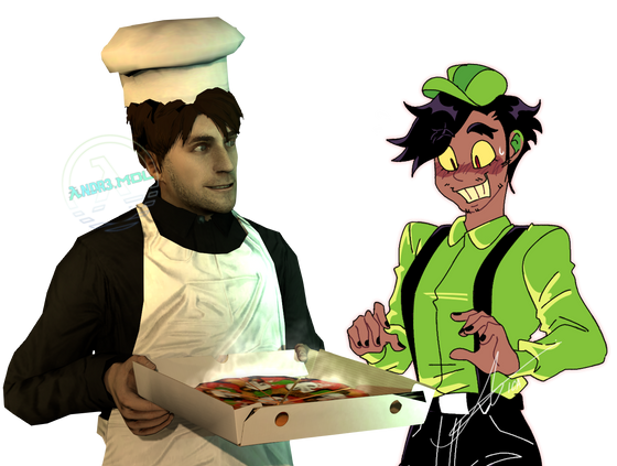 Pizza Date (Yet another collab idea done by me & Saskia)
