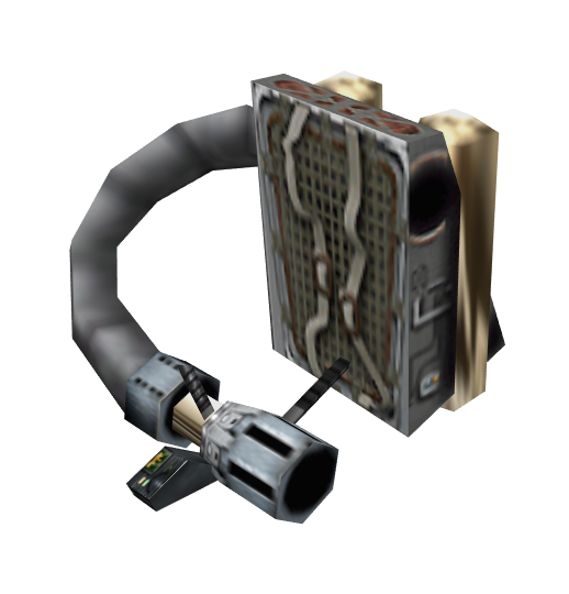 For those of you that don’t know, the Gluon Gun in Half Life 1 is based off of the Positron Collider Pack or Proton Pack from the movie Ghostbusters (1984). It’s entity model reference name in the files is even called 	
“weapon_egon“ named after Dr. Egon Spengler who invented the device in the film. 

Here is a comparison between the two, with one being a real life build from the movie I have in my house. 