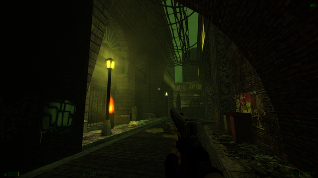 For all of you late 2000s shooters fans out there, Brushes With Darkness' colour correction settings has a "Gritty Mode" just for you! Experience Prava in spectacular yellow and green!