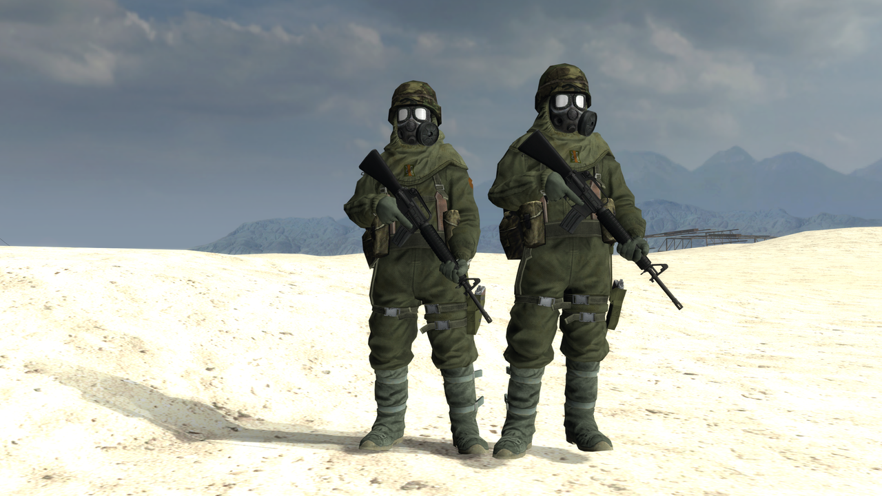 Half-Life 2 beta conscripts hangin' out in the beta waste ...