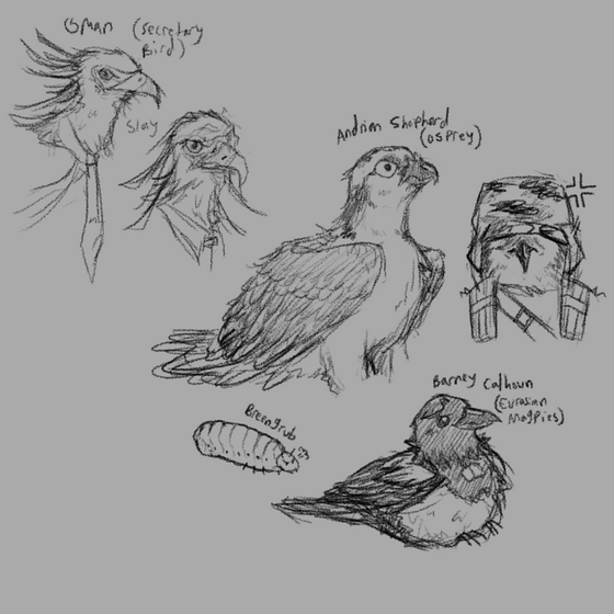 my friend requested to me to draw hl characters as birds (bonus Breen Grub)