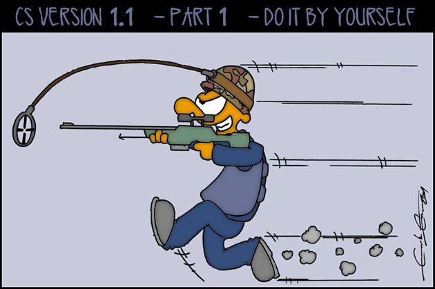 Snipers in Classic Offensive recently got the corsshairs back.

When CS removed them, 20 years ago, this was big news.

Here is an old Bender Toons cartoon about it.