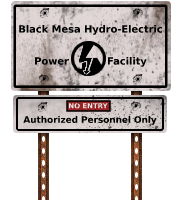 Attempt at making a Half-Life 1 styled texture, recreation of a sign seen in The Freeman Chronicles.