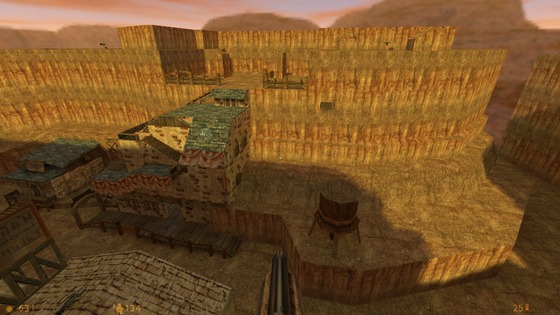 I made this map 5 months ago as a cs1.6 map and then I ported it over to dmc as kind of a test. The whole thing is somewhat of a recreation of Twilight Princess' Kakariko Village, although it's a bit scuffed in some places and generally isn't one to one. The map is called coolturtle because I found this little figurine while making the map.