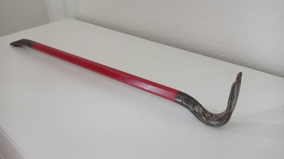 My friend made me this. he found this crowbar in his backyard when he was digging. And it had a lot of rust on it. and the was yellow. but now it is my perfect souvenir. :D