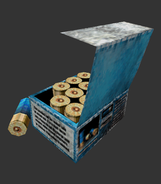 Hey! Check out these updated shotgun ammo box pickups I did! I took a little inspiration from the Half-Life HD shotgun ammo box with the modeled out shells to make them pop a bit more, and added a new top texture + an exclusive variant for FreeDMC! The shotgun and super shotgun were left out with their new ammotypes, so we've got one of our own in the works! Can you guess what it might be~? Anywho, enjoy!