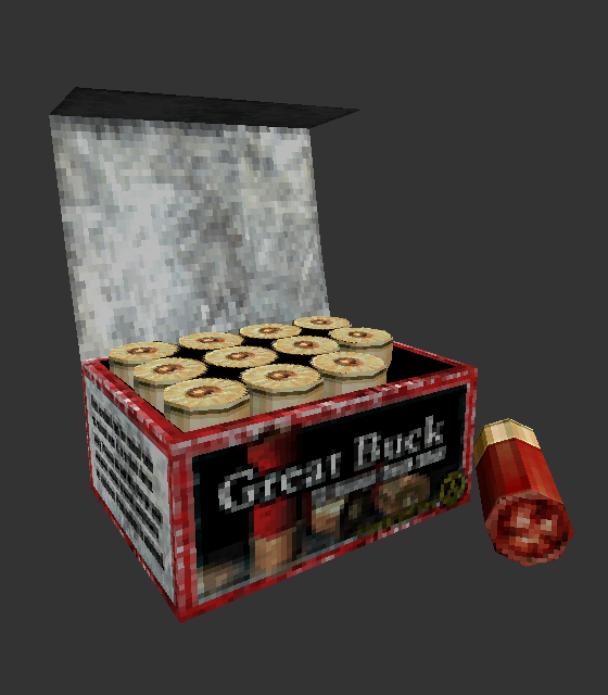 Hey! Check out these updated shotgun ammo box pickups I did! I took a little inspiration from the Half-Life HD shotgun ammo box with the modeled out shells to make them pop a bit more, and added a new top texture + an exclusive variant for FreeDMC! The shotgun and super shotgun were left out with their new ammotypes, so we've got one of our own in the works! Can you guess what it might be~? Anywho, enjoy!