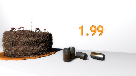 aperture is selling a can of Citranium classic with a slice of (real) cake! for 1.99!