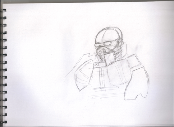 [doodle sketch]
because of my inactivity here, i decided to make a sketch of the Combine Heavy
just the head, for the moment i didn't know what pose i could draw,  but i have some ideas.