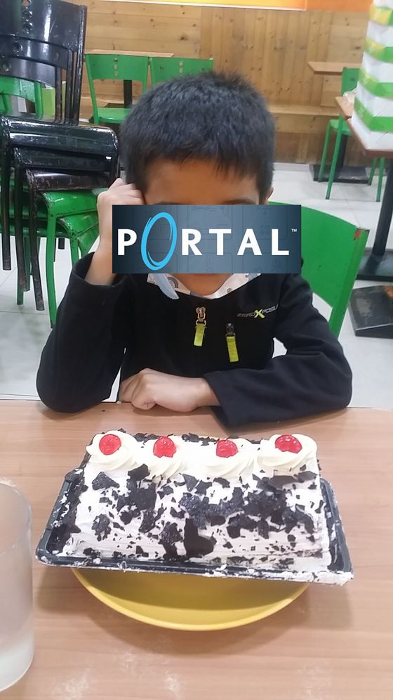 so my 7 year old finished Portal 1 on a Friday night, we had to go out for a cake, I couldn't keep him hanging with the cake being a lie!