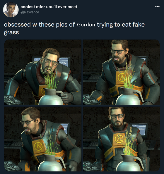 [Apr 2022] hungry man tries to eat grass, feels betrayed upon discovering its fake