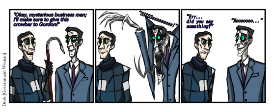 When you look away...

Stupid Half-Life 2 Comic. :3 Barney looks a bit fat, I know.