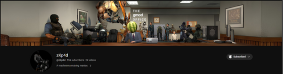 profile banner i made for @zkp4d to promote the (potential) mini-series,
The Gmod Office

https://www.youtube.com/@zKp4d