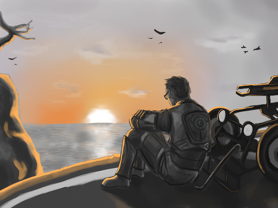 Triage At Dawn...
Drawn while listening to Triage At Dawn remixes among others.
This song feels like the soul of Half Life; it's emotionally charged, melancholic, it feels like humanity's situation and remixes add even more. One of the most beloved pieces of OST. So here's a tired Gordon enjoying a sunrise on Highway 17 in some imaginary scene...