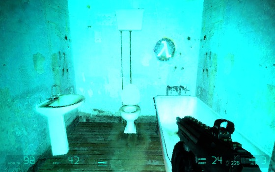 Is this what the bathrooms look like at houses/apartments of the people who run Lambda Generation? Lmao 

(edit one hour later or something:) Or is this one we, Lambda Generation members, all use? The place is filthy, someone needs to clean it either way, and rebels need to watch out for Bad Cop.
